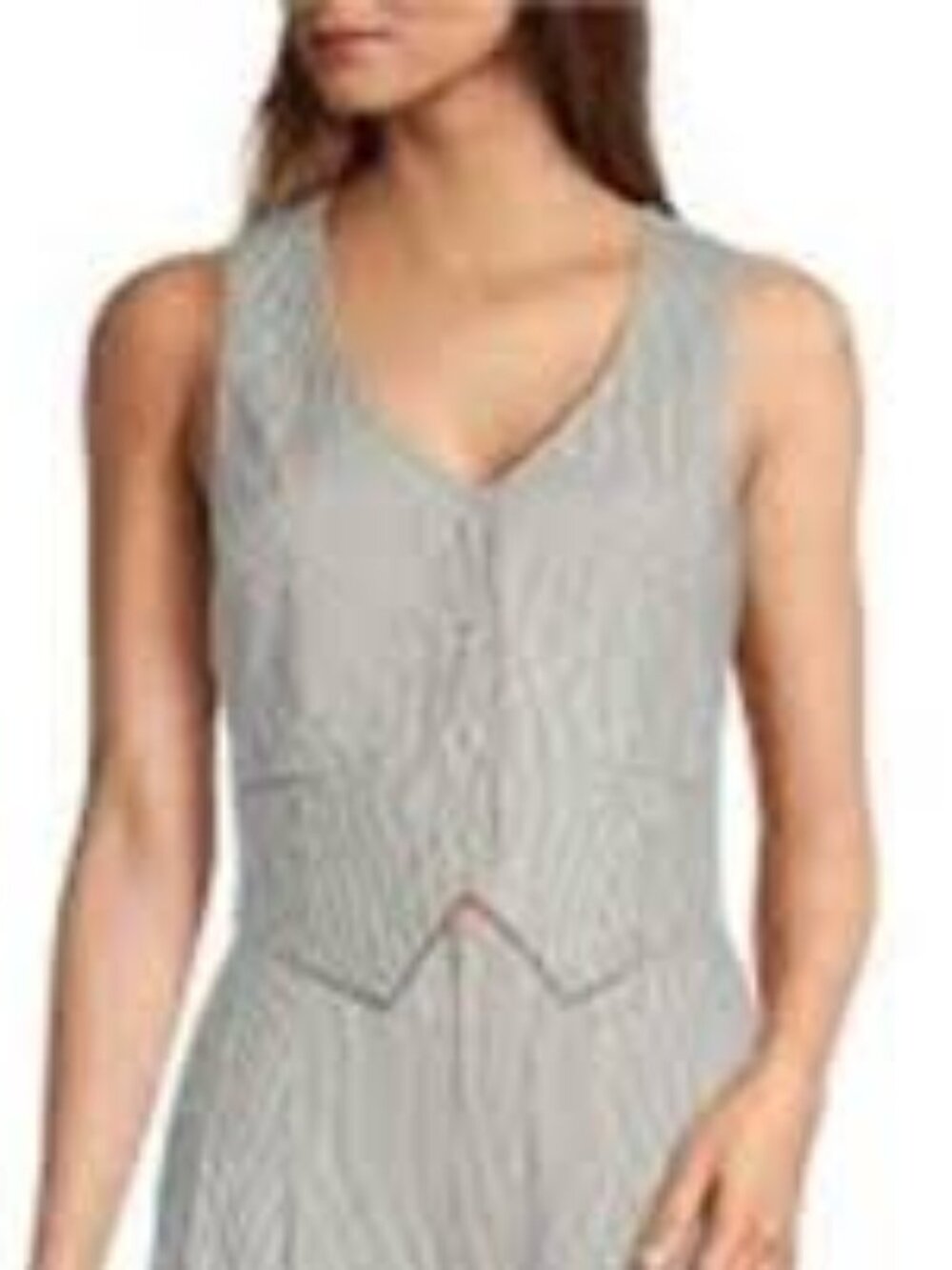 NWT ANTONIO MELANI Coordinating Melinda V-Neck Linen Blend Vest